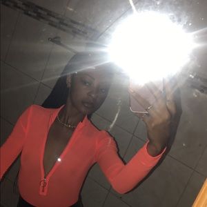 Neon orange bodysuit